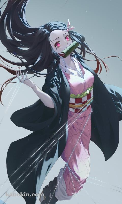 無数の糸と竈門禰豆子 / 鬼滅の刃のAndroidの壁紙(480px x 800px) スマホ用