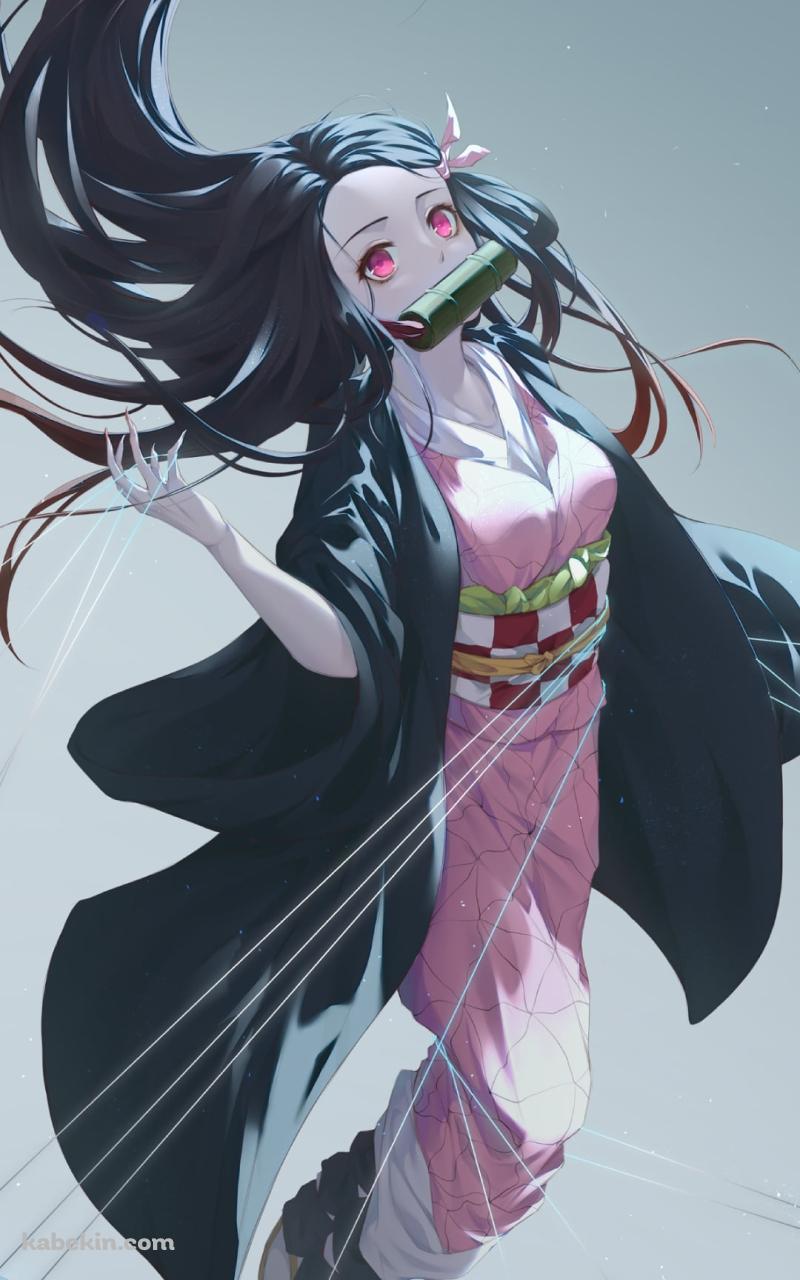 無数の糸と竈門禰豆子 / 鬼滅の刃のAndroidの壁紙(800px x 1280px) スマホ用