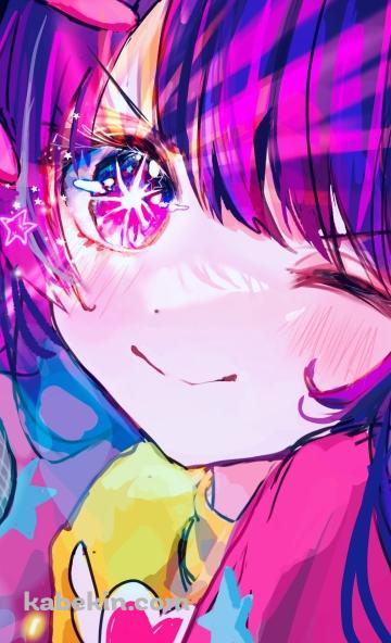 ウィンクする可愛い星野アイ / ラフスケッチ / 推しの子のAndroidの壁紙(360px x 592px) スマホ用