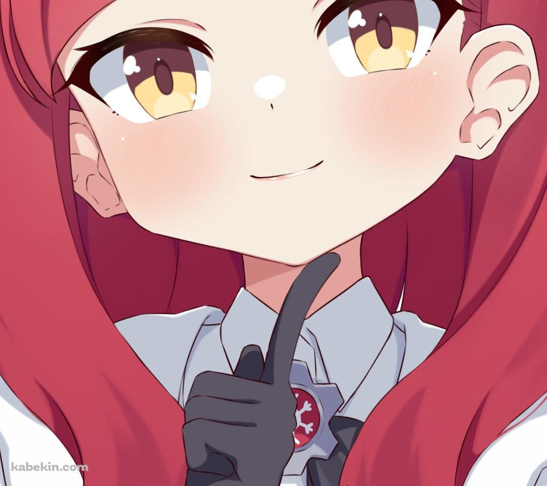 顎に指をあてる可愛い三善タカネ / ブルアカ / ブルーアーカイブのAndroidの壁紙(1080px x 960px) スマホ用