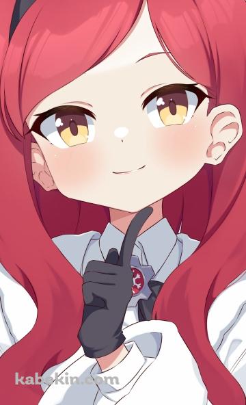 顎に指をあてる可愛い三善タカネ / ブルアカ / ブルーアーカイブのAndroidの壁紙(360px x 592px) スマホ用