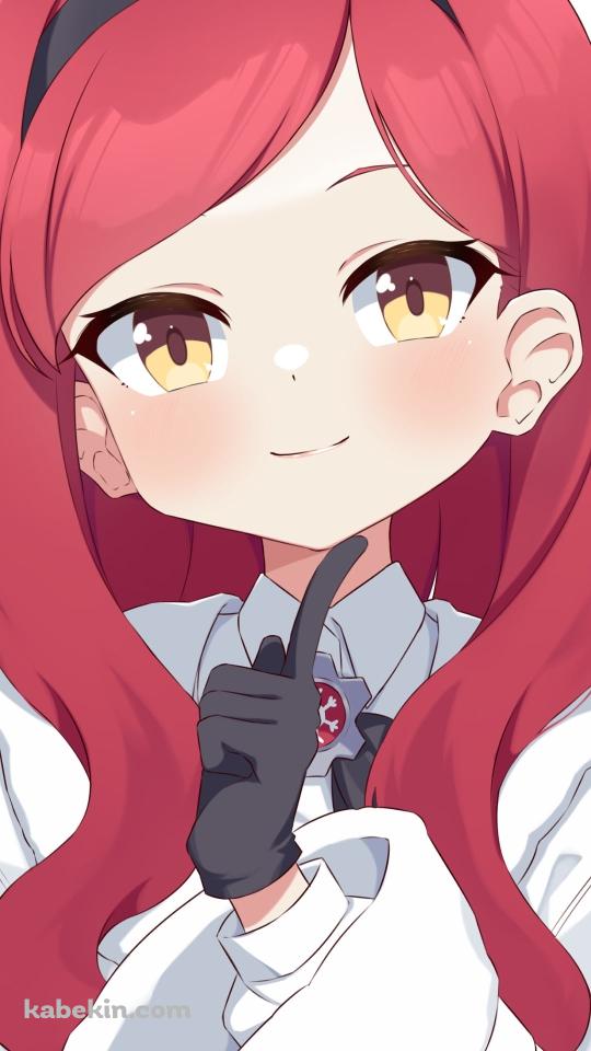 顎に指をあてる可愛い三善タカネ / ブルアカ / ブルーアーカイブのAndroidの壁紙(540px x 960px) スマホ用