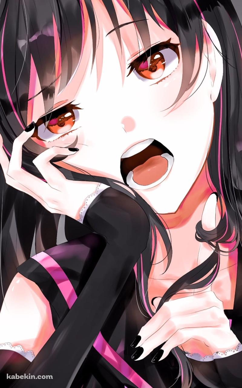 肘をついてこちらに話かけるキズナアイ / バーチャルYouTuber / VtuberのAndroidの壁紙(800px x 1280px) スマホ用