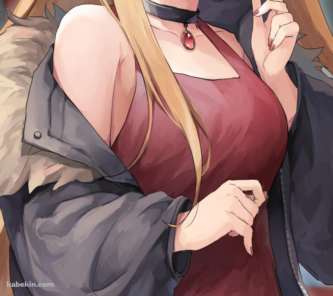 驚いている赤いドレスを着たエレシュキガル / Fate/grand orderのAndroidの壁紙(1080px x 960px) スマホ用