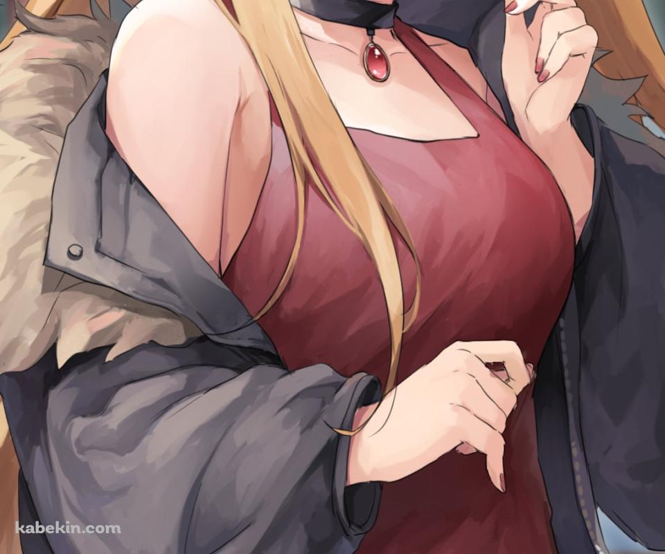 驚いている赤いドレスを着たエレシュキガル / Fate/grand orderのAndroidの壁紙(960px x 800px) スマホ用