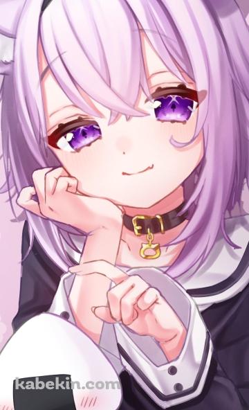 おにぎりを指さす猫又おかゆ / ホロライブ / バーチャルYouTuber / VtuberのAndroidの壁紙(360px x 592px) スマホ用