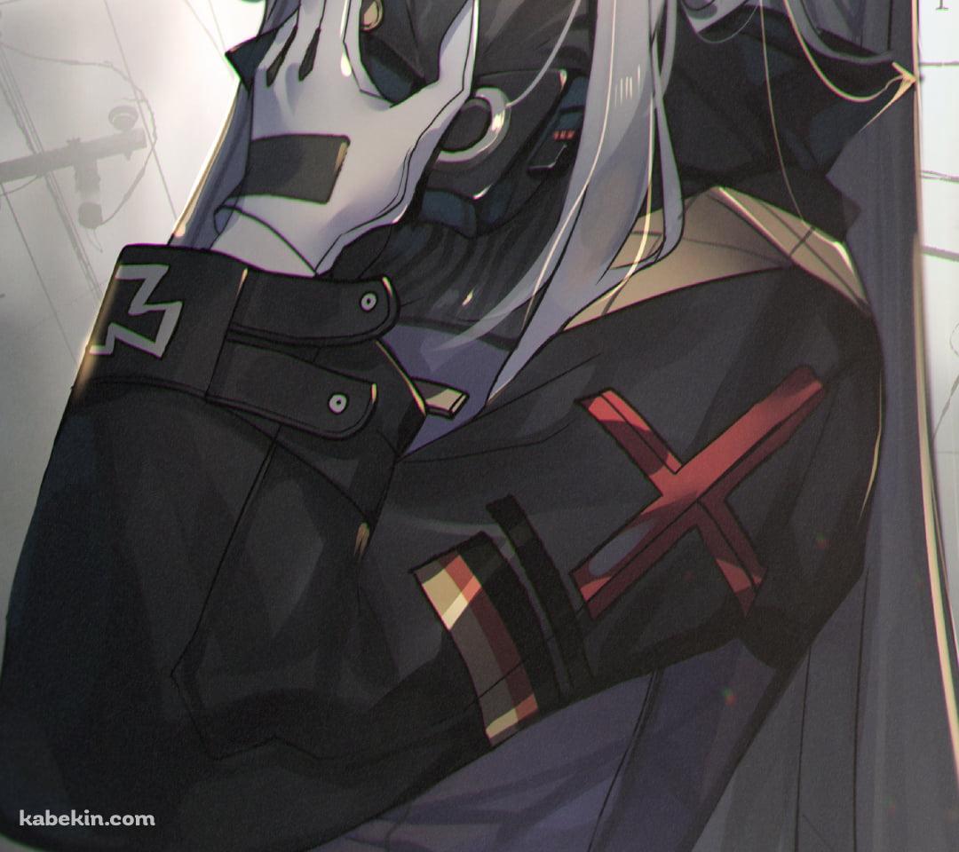 口元を隠してこちらを見つめるHK416 / ドールズフロントラインのAndroidの壁紙(1080px x 960px) スマホ用