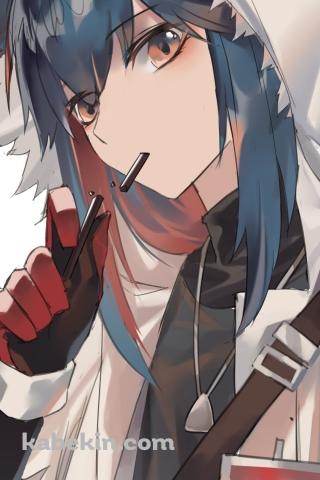 ポッキーを食べる可愛いテキサス / アークナイツのAndroidの壁紙(320px x 480px) スマホ用