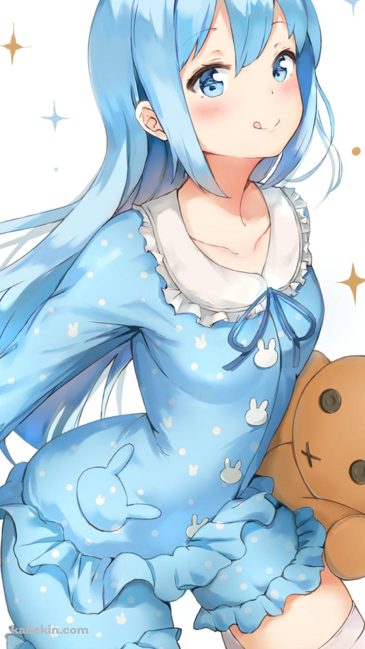 兎のぬいぐるみを持つ可愛い碧居結衣 / バーチャルYouTuber / VtuberのAndroidの壁紙(720px x 1280px) スマホ用