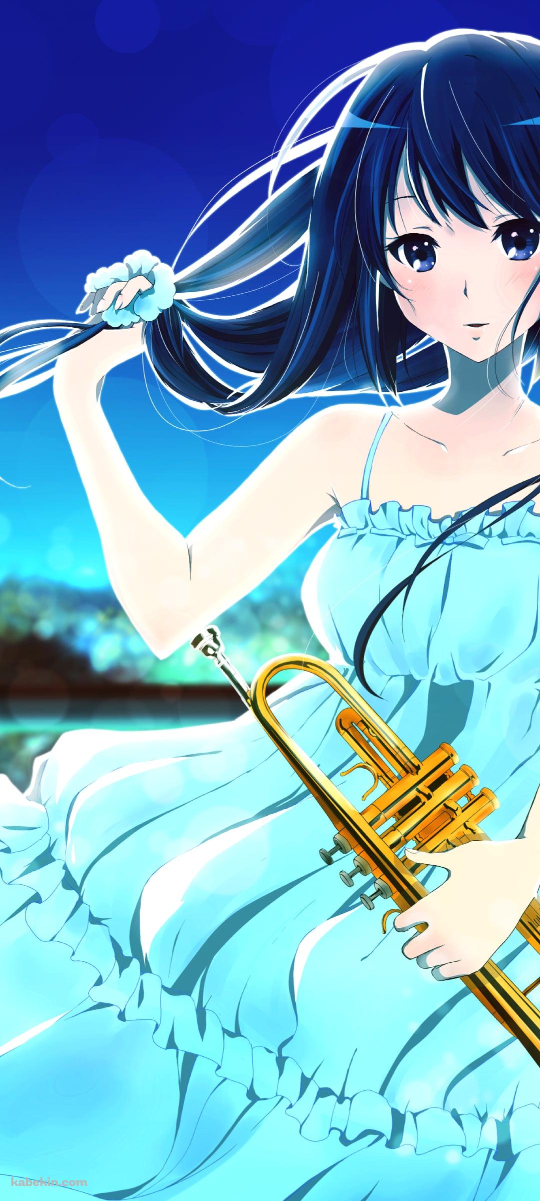 髪をほどく高坂麗奈（こうさかれいな） / トランペット / 響け!ユーフォニアムのAndroidの壁紙(1080px x 2400px) スマホ用