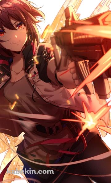 笑いながら攻撃するエクシア / アークナイツのAndroidの壁紙(360px x 592px) スマホ用