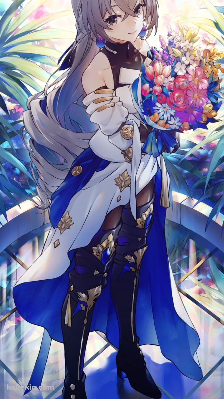カラフルな花束を持つブローニャ・ランド / 崩壊:スターレイルのAndroidの壁紙(720px x 1280px) スマホ用