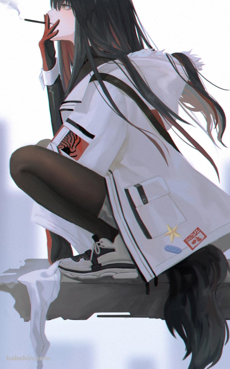 高所でタバコを吸うテキサス / アークナイツのAndroidの壁紙(800px x 1280px) スマホ用