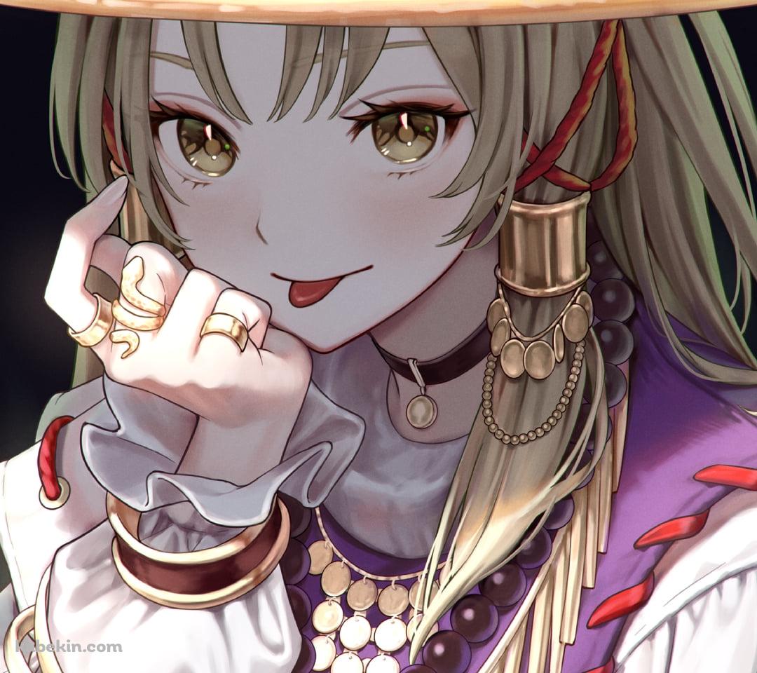 舌を出す洩矢諏訪子 (もりやすわこ) / 東方のAndroidの壁紙(1080px x 960px) スマホ用