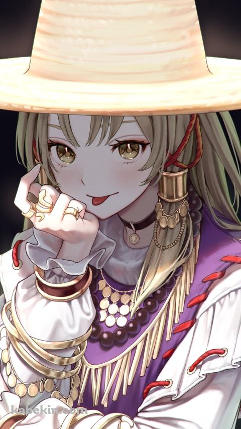 舌を出す洩矢諏訪子 (もりやすわこ) / 東方のAndroidの壁紙(480px x 854px) スマホ用