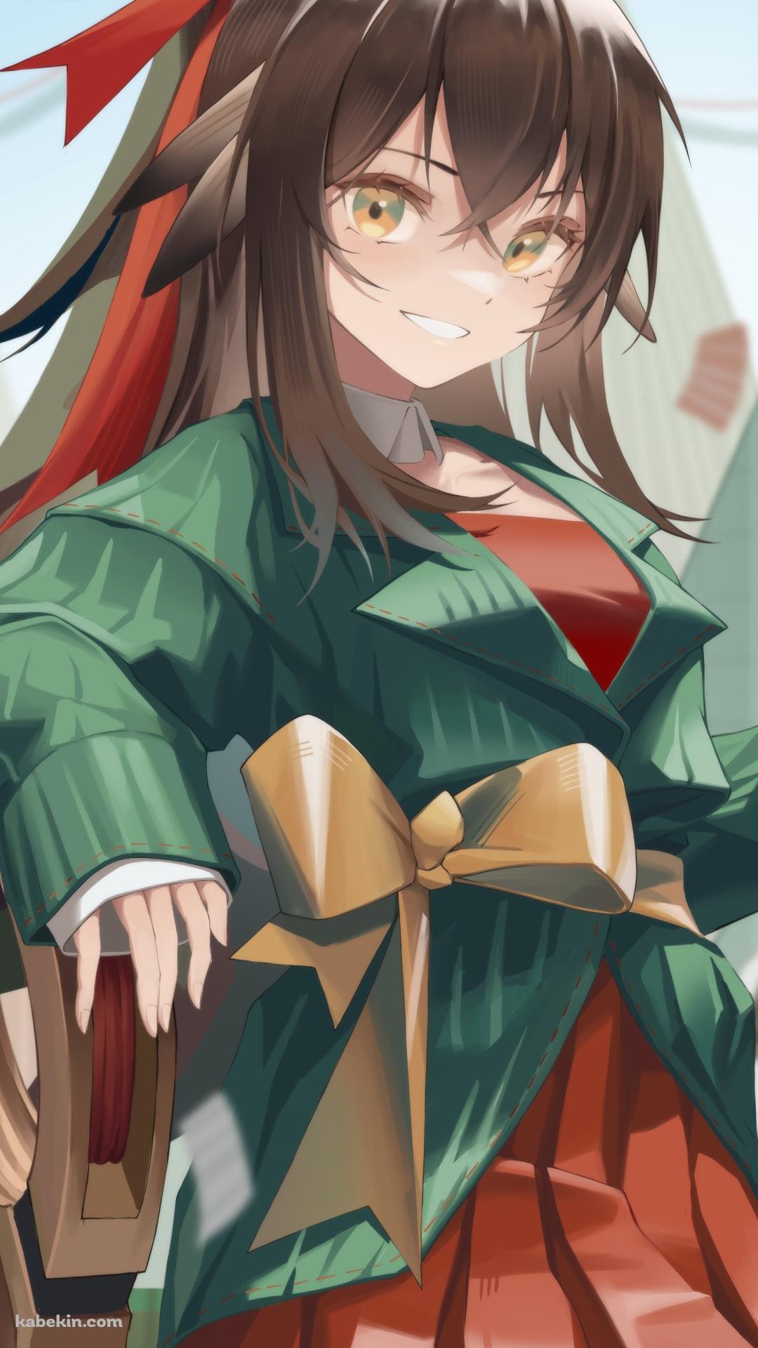 リンゴを持ち笑うカフカ / アークナイツのAndroidの壁紙(1080px x 1920px) スマホ用