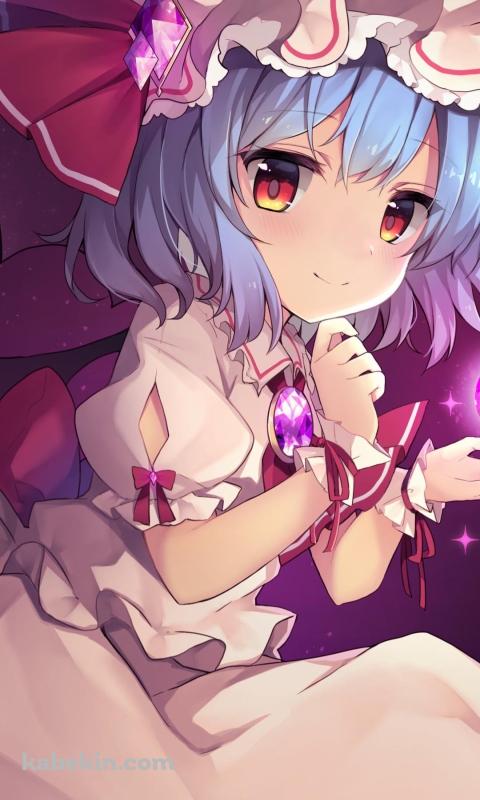 赤い宝石と可愛いレミリア・スカーレット / 東方のAndroidの壁紙(480px x 800px) スマホ用