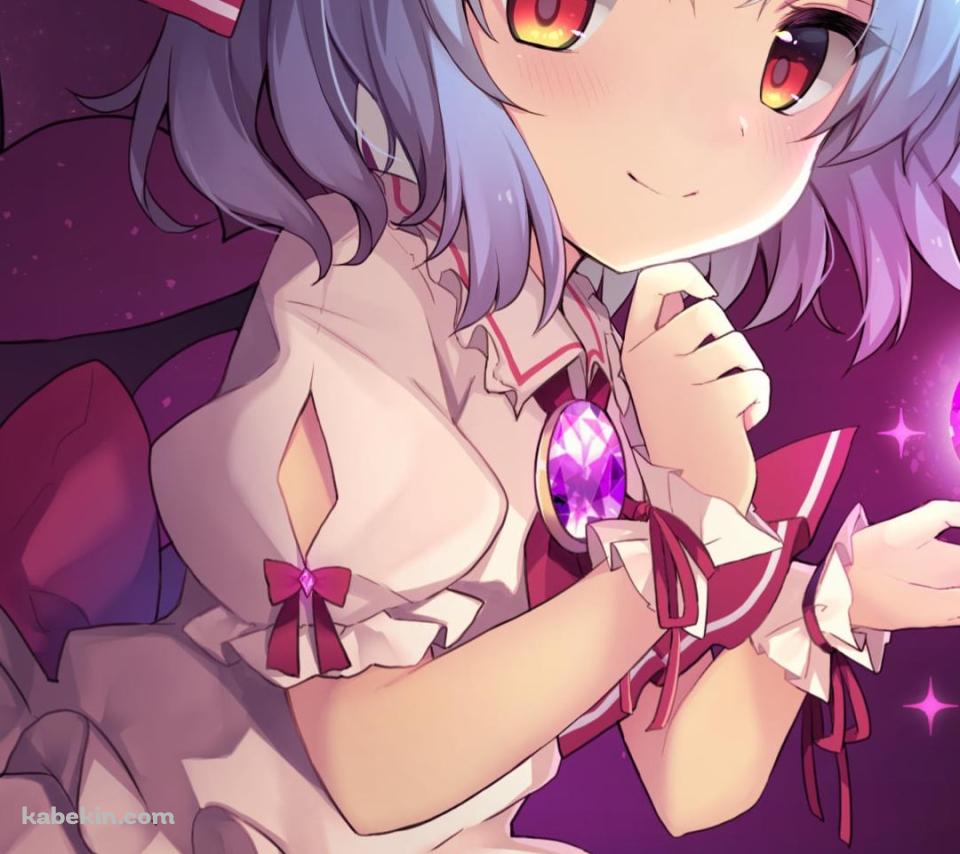 赤い宝石と可愛いレミリア・スカーレット / 東方のAndroidの壁紙(960px x 854px) スマホ用
