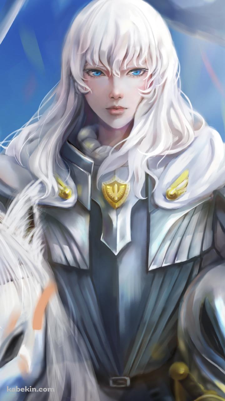 白馬に乗るグリフィス / 鷹の団 / 白い鷹 / ベルセルクのAndroidの壁紙(720px x 1280px) スマホ用