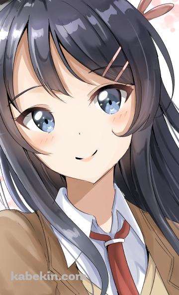 制服姿の可愛い桜島麻衣 / 赤いネクタイ / 青春ブタ野郎はバニーガール先輩の夢を見ないのAndroidの壁紙(360px x 592px) スマホ用