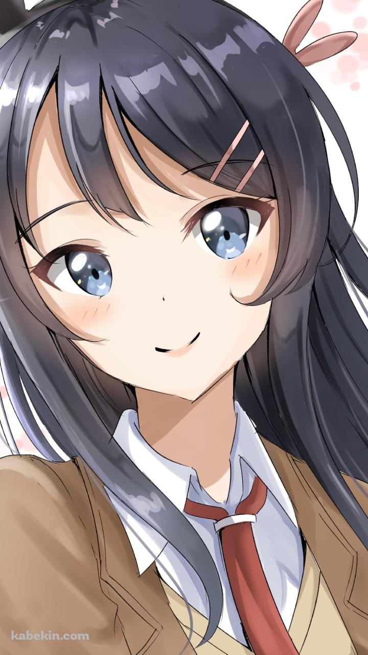 制服姿の可愛い桜島麻衣 / 赤いネクタイ / 青春ブタ野郎はバニーガール先輩の夢を見ないのAndroidの壁紙(720px x 1280px) スマホ用