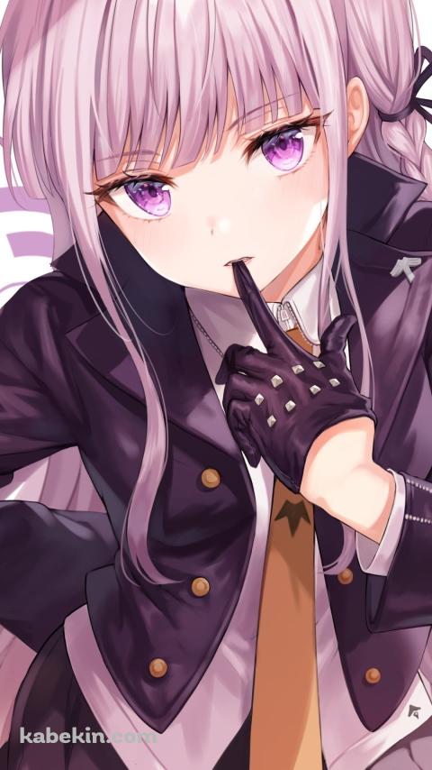 黒い手袋を口ではずそうとする可愛い霧切響子(きりぎりきょうこ) / ダンガンロンパのAndroidの壁紙(480px x 854px) スマホ用