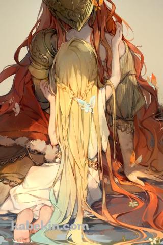 座り込むミケラの刃マレニア / エルデンリングのAndroidの壁紙(320px x 480px) スマホ用