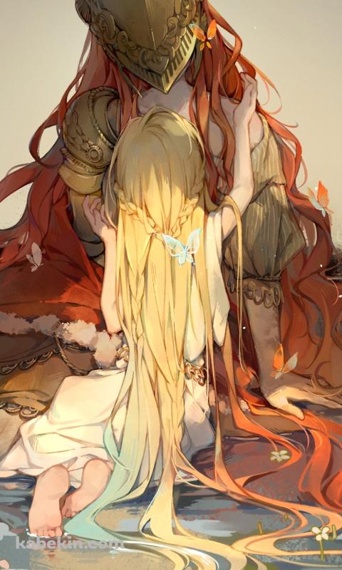 座り込むミケラの刃マレニア / エルデンリングのAndroidの壁紙(480px x 800px) スマホ用