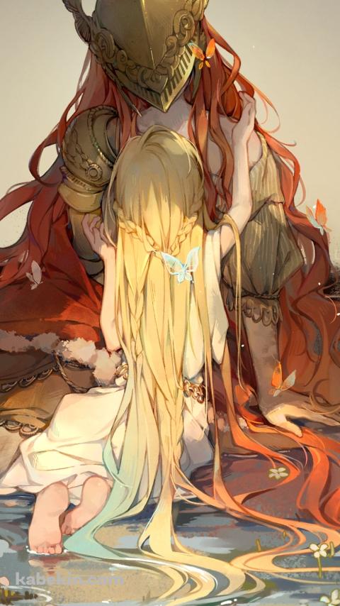 座り込むミケラの刃マレニア / エルデンリングのAndroidの壁紙(480px x 854px) スマホ用