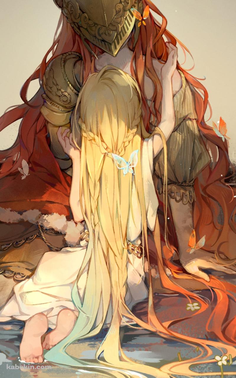 座り込むミケラの刃マレニア / エルデンリングのAndroidの壁紙(800px x 1280px) スマホ用