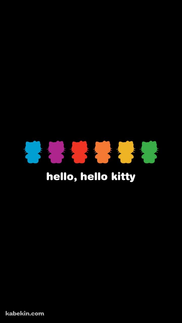 カラフルなキティちゃんのシルエット / hello hello kittyのAndroidの壁紙(720px x 1280px) スマホ用