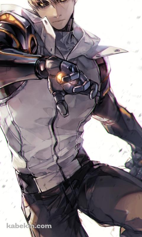 攻撃をさばくかっこいいジェノス / ワンパンマンのAndroidの壁紙(480px x 800px) スマホ用