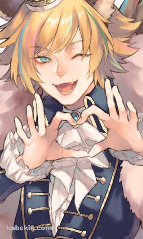 笑顔で手でハートを作るシュウ☆ゾー / ショウ・バイ・ロック!!のAndroidの壁紙(480px x 800px) スマホ用
