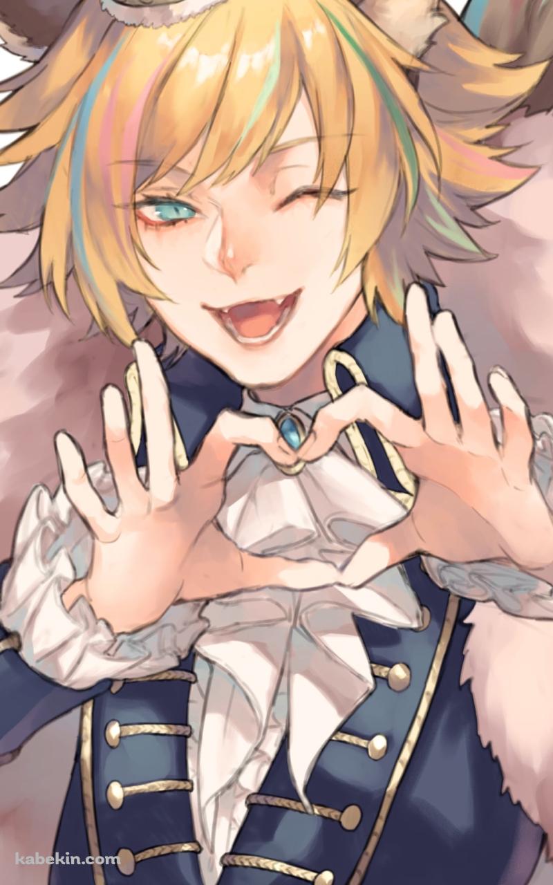 笑顔で手でハートを作るシュウ☆ゾー / ショウ・バイ・ロック!!のAndroidの壁紙(800px x 1280px) スマホ用