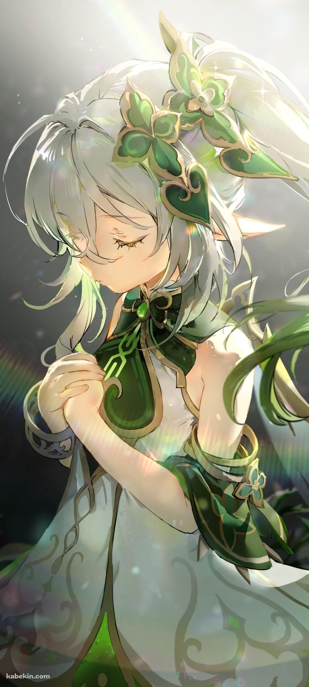 目をつぶり祈るナヒーダ / 原神のAndroidの壁紙(1080px x 2400px) スマホ用