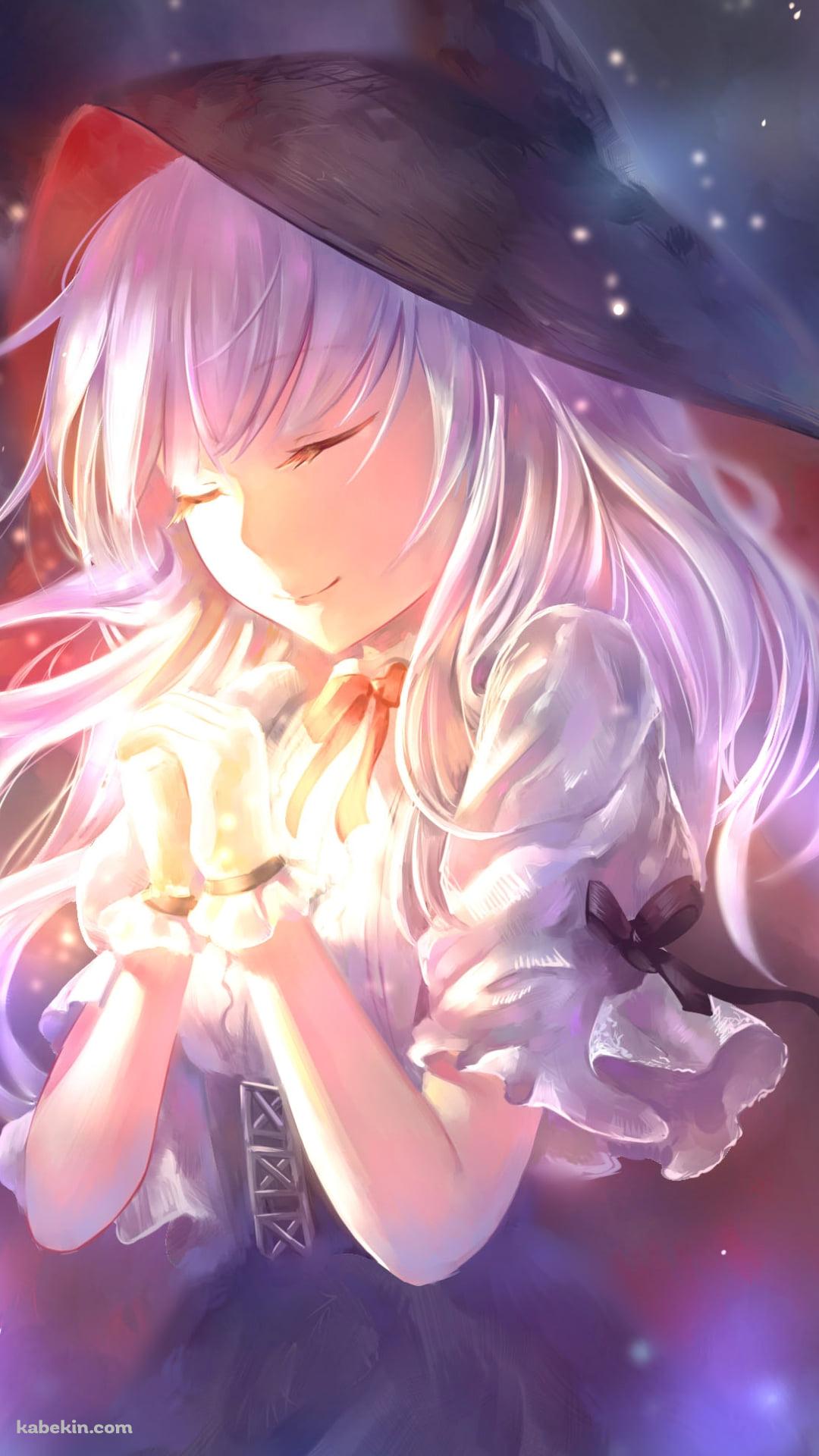 雪が降る中で目をつぶり祈る可愛いエレバス / アズールレーンのAndroidの壁紙(1080px x 1920px) スマホ用