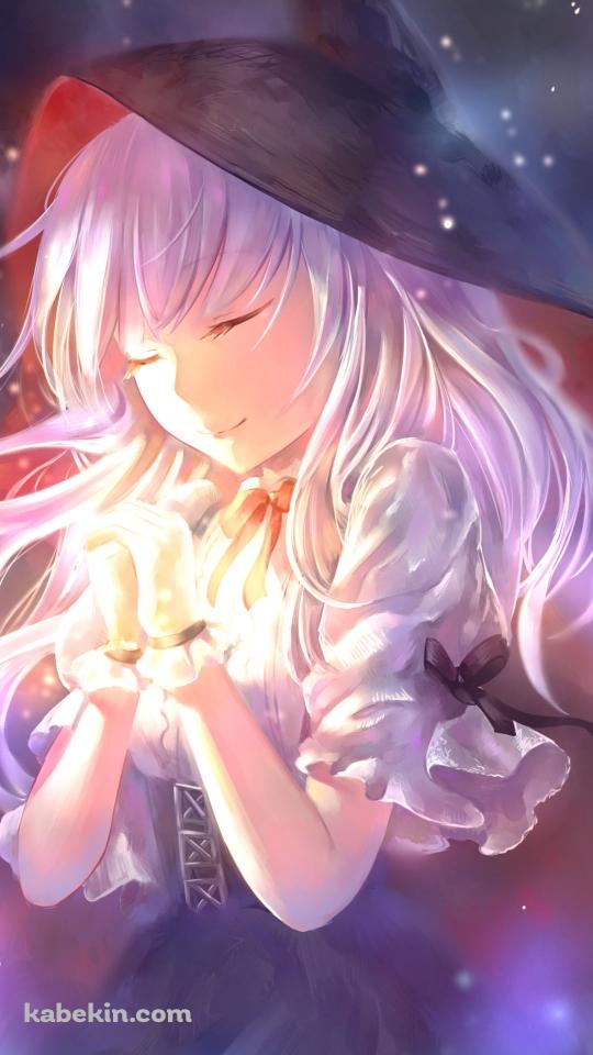 雪が降る中で目をつぶり祈る可愛いエレバス / アズールレーンのAndroidの壁紙(540px x 960px) スマホ用