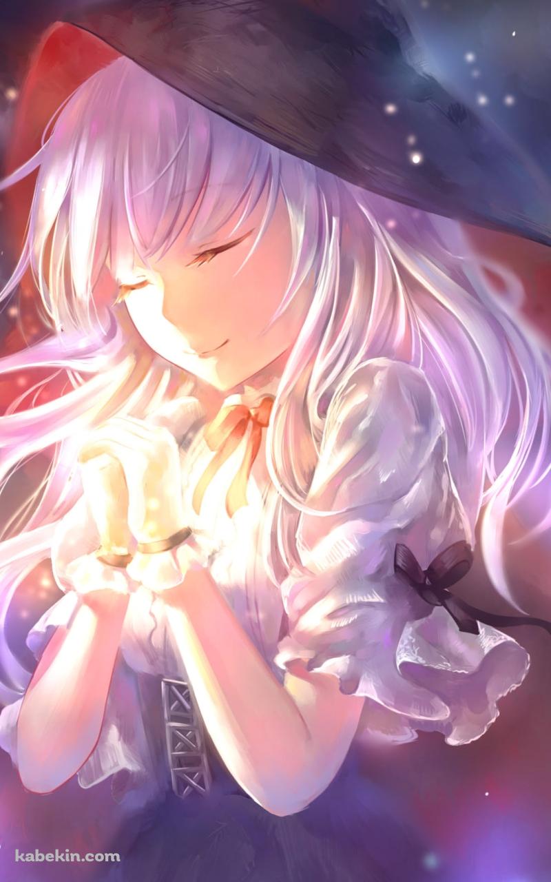 雪が降る中で目をつぶり祈る可愛いエレバス / アズールレーンのAndroidの壁紙(800px x 1280px) スマホ用