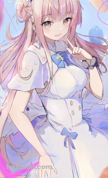 左手で指さす可愛い聖園ミカ / ブルアカ / ブルーアーカイブのAndroidの壁紙(360px x 592px) スマホ用