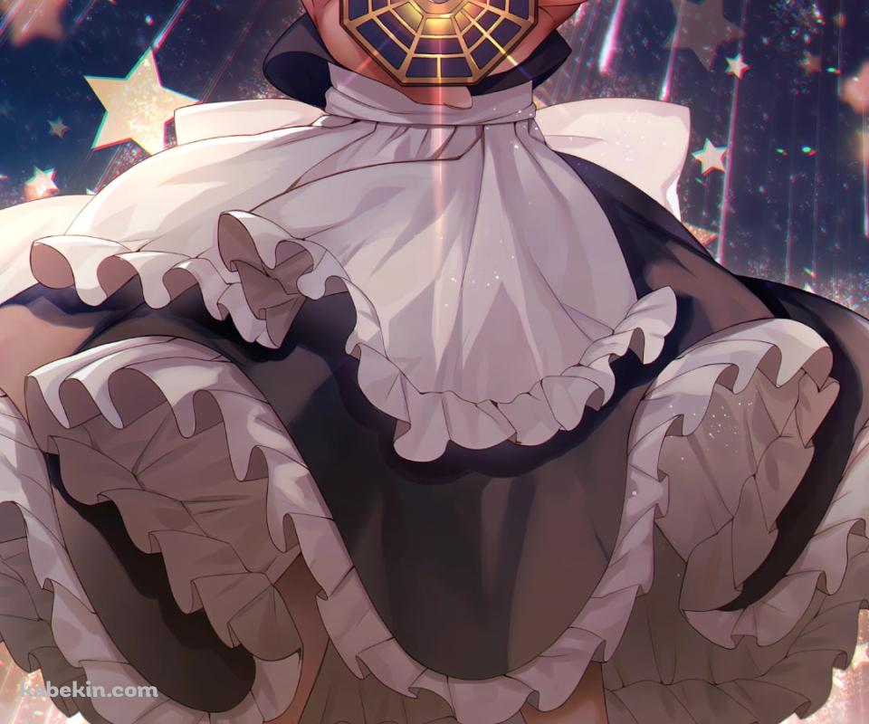 降り注ぐ無数の星と笑顔の霧雨魔理沙 / 東方のAndroidの壁紙(960px x 800px) スマホ用