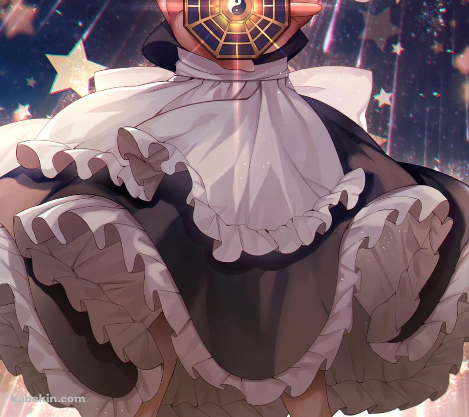 降り注ぐ無数の星と笑顔の霧雨魔理沙 / 東方のAndroidの壁紙(960px x 854px) スマホ用