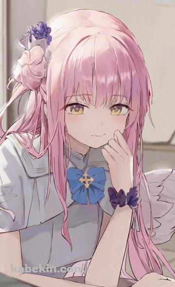 本に落書きする聖園ミカ / ロールケーキ / プリン / ブルアカ / ブルーアーカイブのAndroidの壁紙(360px x 592px) スマホ用