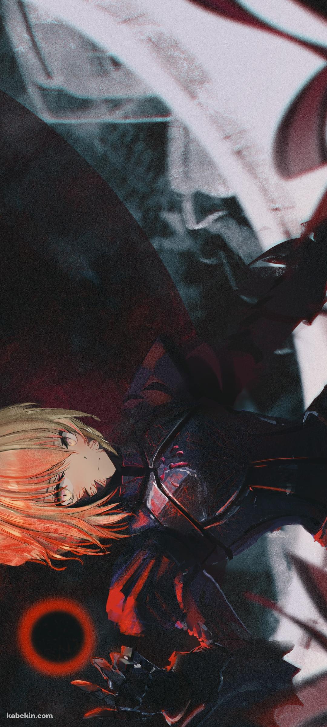黒と赤の波動を作るかっこいいセイバーオルタ / アルトリア・ペンドラゴン / Fate/grand orderのAndroidの壁紙(1080px x 2400px) スマホ用