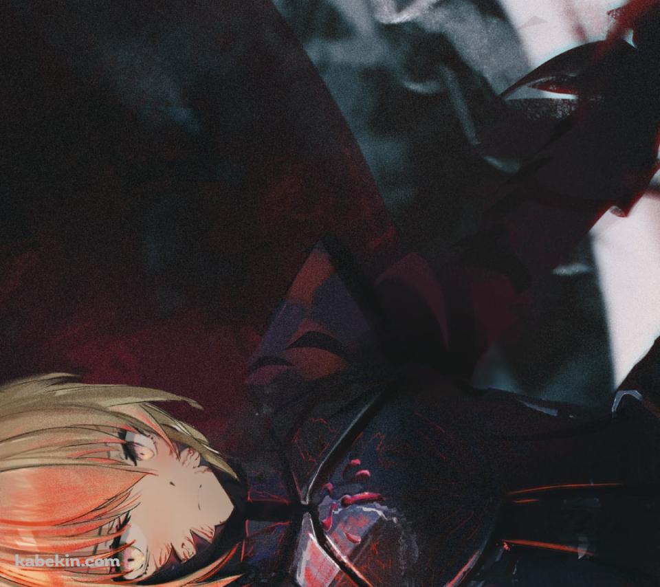 黒と赤の波動を作るかっこいいセイバーオルタ / アルトリア・ペンドラゴン / Fate/grand orderのAndroidの壁紙(960px x 854px) スマホ用