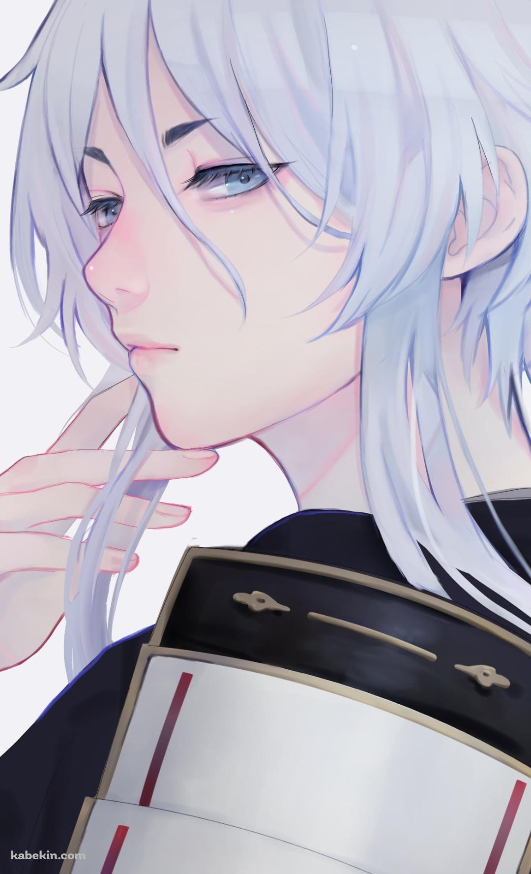 白髪に指をかける白山吉光 / 刀剣乱舞のAndroidの壁紙(1080px x 1776px) スマホ用