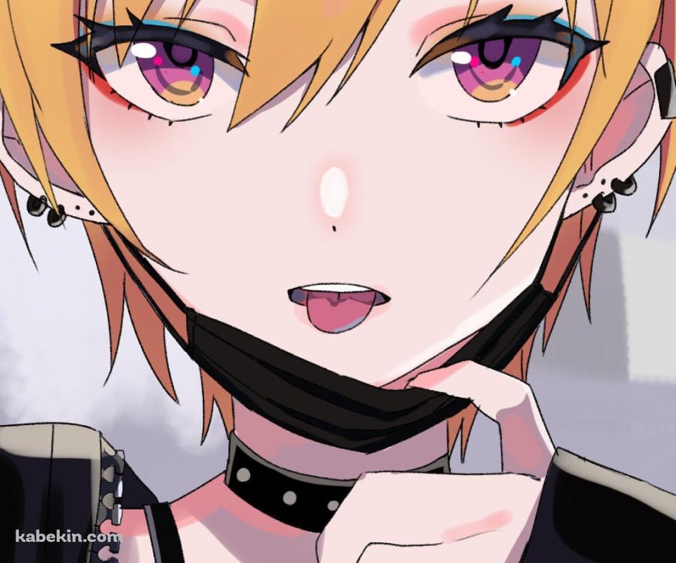 マスクを外して舌を出す西城樹里 / 金髪 / ショートカット / アイドルマスターシャイニーカラーズのAndroidの壁紙(960px x 800px) スマホ用