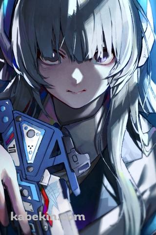 銃を持ちこちらを見つめる生塩ノア / ブルアカ / ブルーアーカイブのAndroidの壁紙(320px x 480px) スマホ用