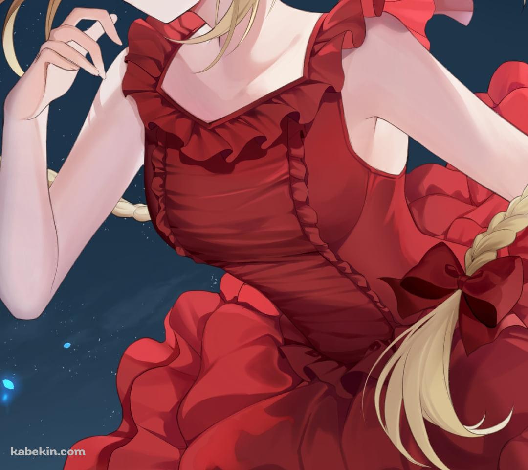 赤いドレスを着た可愛い狩野朱歌 (かりのしゅか) / ダーウィンズゲームのAndroidの壁紙(1080px x 960px) スマホ用