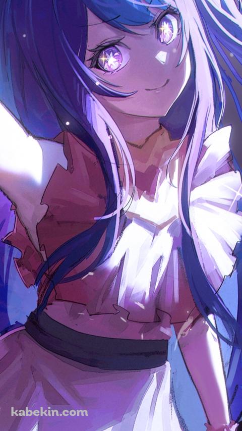 右手をあげる星野アイ / 推しの子 / ラフスケッチのAndroidの壁紙(480px x 854px) スマホ用