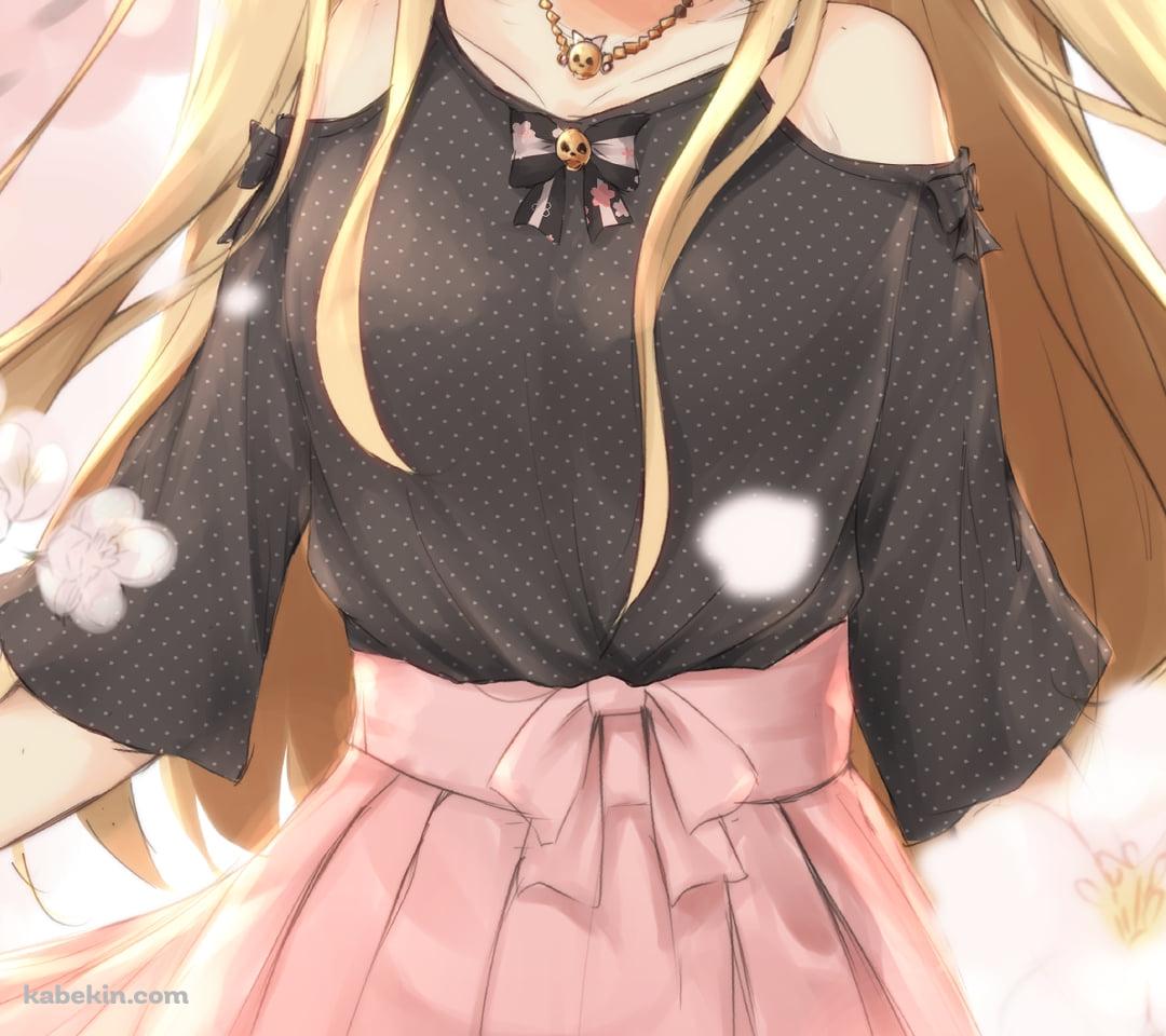 ピンクの桜に囲まれた可愛いエレシュキガル / Fate/grand orderのAndroidの壁紙(1080px x 960px) スマホ用